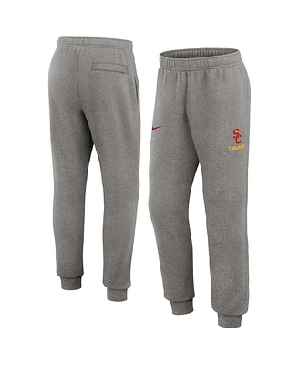 Nike Men's Heather Gray Usc Trojans Primetime Club Fleece Jogger Pants