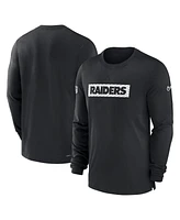 Nike Men's Black Las Vegas Raiders Sideline Player Performance Long Sleeve T-Shirt