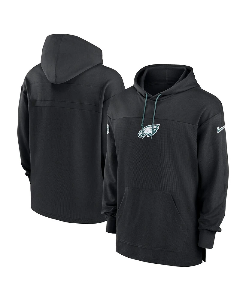 Nike Men's Black Philadelphia Eagles Sideline Jersey Performance Pullover Hoodie