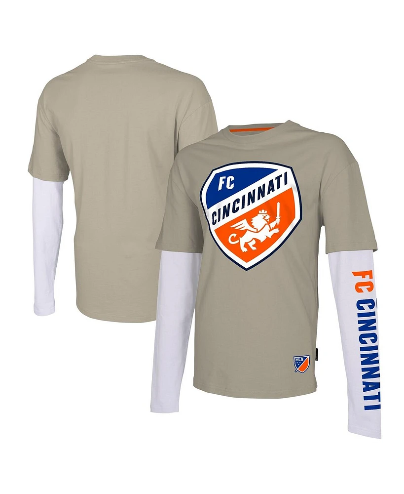 Stadium Essentials Men's Tan Fc Cincinnati Status Long Sleeve T-Shirt