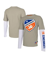 Stadium Essentials Men's Tan Fc Cincinnati Status Long Sleeve T-Shirt