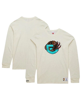 Mitchell & Ness Men's Cream Vancouver Grizzlies Hardwood Classics Vintage-like Long Sleeve T-Shirt