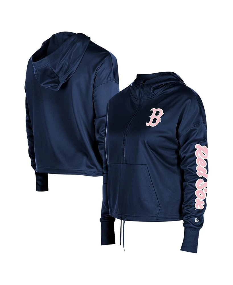 New Era Women's Navy Boston Red Sox Half-Zip Hoodie