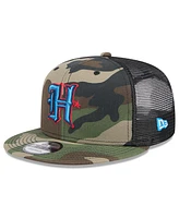 New Era Men's Woodland Camo Houston Texans 9FIFTY Trucker Snapback Hat