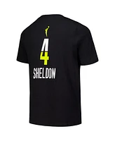 Nike Big Boys and Girls Jacy Sheldon Black Dallas Wings Draft Rebel Edition Name Number T-Shirt