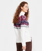 Lucky Brand Women's Fairisle Mock-Neck Long-Sleeve Sweater