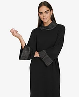 Calvin Klein Women's Mock-Neck Embellished Sheath Dress