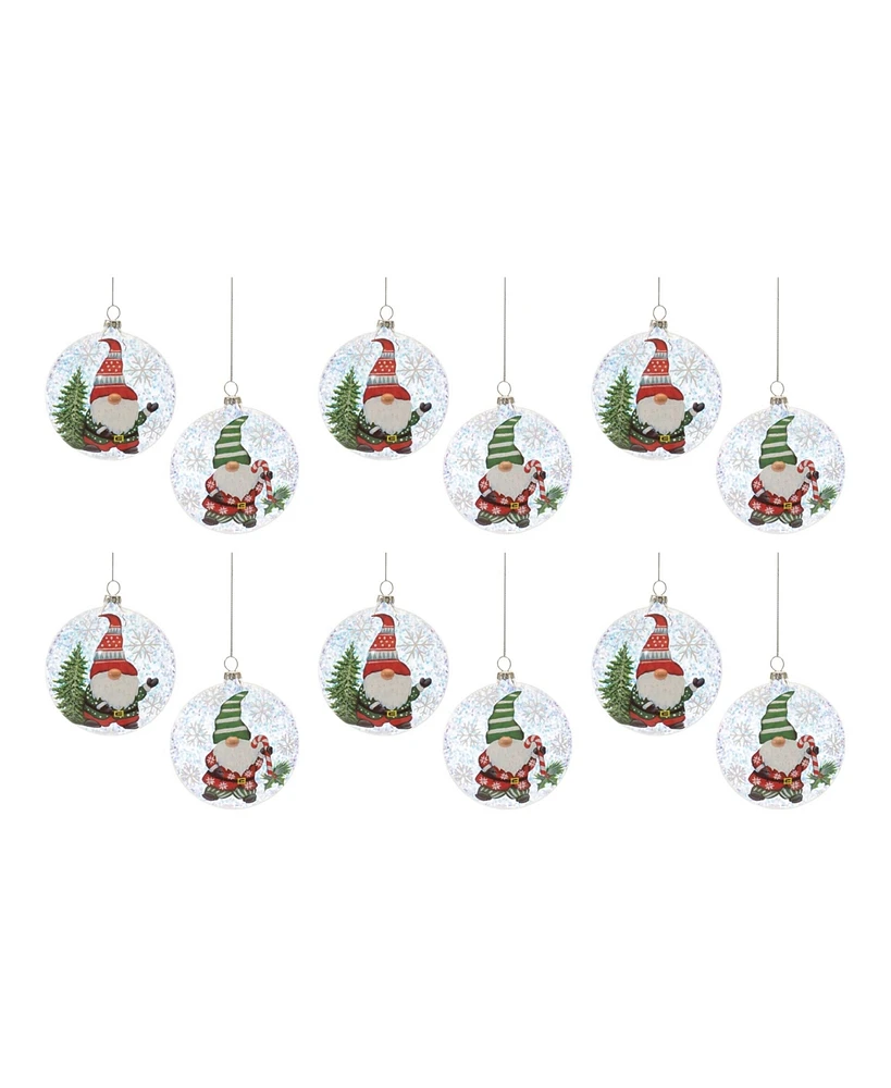 Slickblue Gnome Ball Ornaments (Set of 12) - Festive Holiday Tree Decorations