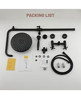Boyel Living Exposed Pipe Complete Shower System 1-Spray Patterns with 2.5 Gpm 8 in. Wall Mount Dual Shower Heads