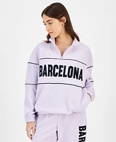 Rebellious One Juniors' Barcelona Fleece Half-Zip Top