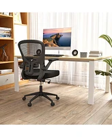 Costway Ergonomic Office Chair with Flip-Up Armrests Rocking Backrest Computer Desk Chair