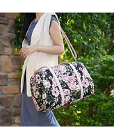 Mkf Collection Khelani Quilted Cotton Botanical Pattern Duffle Bag by Mia K