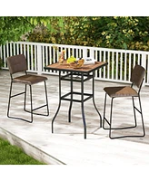 Slickblue 27.5 Inches Patio Bar Table for Garden Backyard Poolside