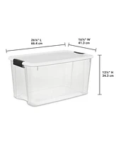 Sterilite 70 Qt Clear Plastic Stackable Storage Bin with Latching Lid, (4 Pack)