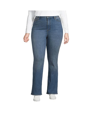 Lands' End Plus Recover High Rise Bootcut Blue Jeans