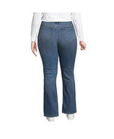 Lands' End Women's Recover High Rise Bootcut Blue Jeans