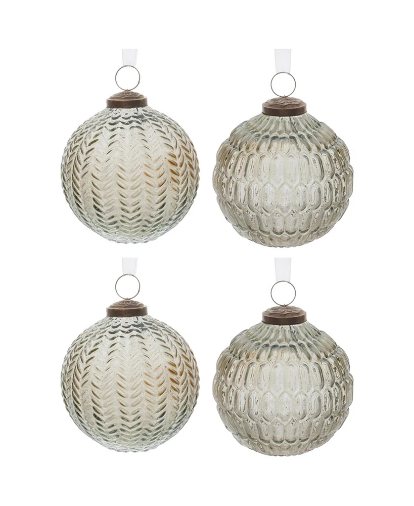 Slickblue Ball Ornaments (Set of 4) - Festive Holiday Tree Decorations