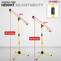 5 Core Tripod Mic Stand Floor Adjustable 18 to 72 Inches Sturdy Boom Arm Holder Microphone Stands Pedestal Para Microfono for Singing Ms 080 Ylw