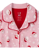 Max and Olivia Girls Velour Coat Pajama with Scrunchie 3 pc Set