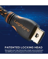 LegitWire 10 ft 4K High Speed Hdmi Cable - 18Gbps Hdmi 2.0 (4K 60hz Hdr Uhd 4:4:4 Chroma) - Ethernet - Locking Head
