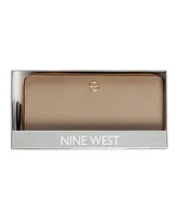 Nine West Women's Reflected 9 Zip Around Wallet with Wristlet