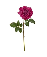 Slickblue 20” Rose Artificial Flowers - Set of 6 Faux Blooms for Classic Floral Decor