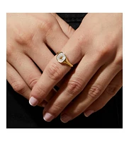 Ana Luisa - Gold Signet Ring Amara Mother of Pearl