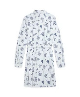 Polo Ralph Lauren Big Girls Pleated Graphic Cotton Oxford Shirtdress