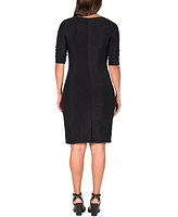 24seven Comfort Apparel Women's Elbow Length Sleeve Bodycon Mini Party Dress
