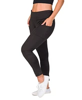 24seven Comfort Apparel Women's Side Pocket Ankle Length Yoga Pant Leggings