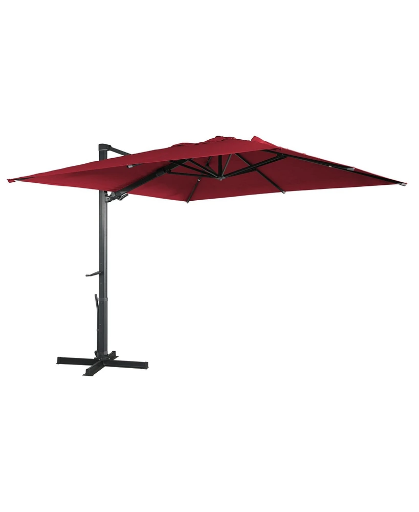 Boyel Living 10x10 ft. 360°Rotation Square Outdoor Cantilever Patio Umbrella