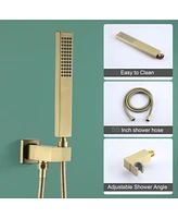 Boyel Living Ceiling Mount Single-Handle 1-Spray Tub and Shower Faucet in Brushed Gold