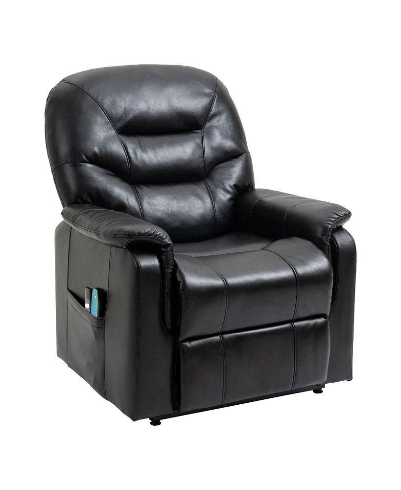 Boyel Living Ergonomic Faux Leather Power Lift Recliner Chair for Elderly with Side Pocket and Two Remote Control