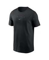 Nike Men's Black Miami Marlins Large Logo Back Stack T-Shirt