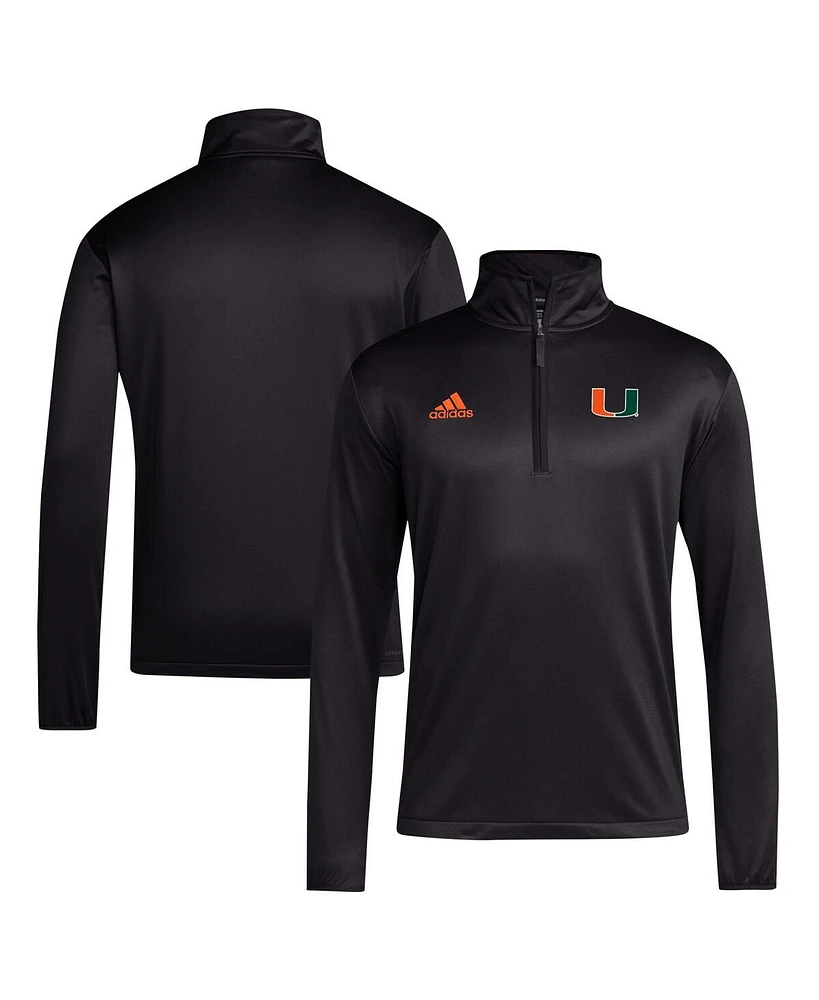 Adidas Men's Miami Hurricanes Coaches Sideline Quarter-Zip Top