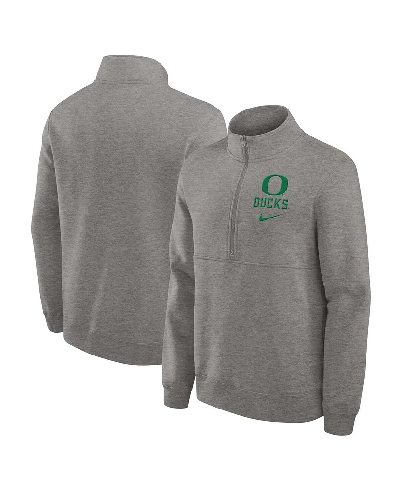 Nike Men's Heather Gray Oregon Ducks Primetime Club Half-Zip Sweatshirt