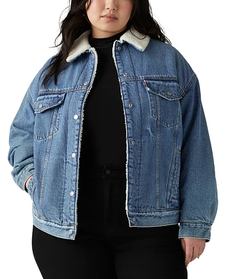 Levi's Plus '90s Sherpa Cotton Long-Sleeve Trucker Jacket