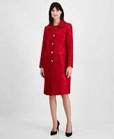 Kasper Women's Damask Peter-Pan-Collar Coat