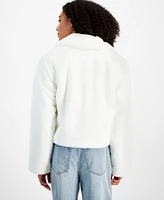 Madden Girl Juniors' Faux-Fur Cropped Blazer Jacket