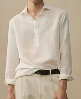 Mango Men's Relaxed Fit Linen Shirt