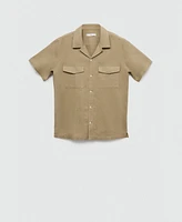 Mango Men's Regular-Fit Linen Cotton Shirt