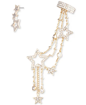 Emily in Paris Gold-Tone 2-Pc. Set Pave Star Stud Single Earring & Ear Climber