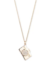 Emily in Paris Gold-Tone Pave Camera Pendant Necklace, 16" + 3" extender