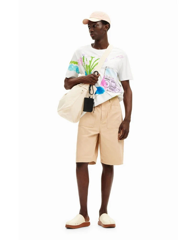 Desigual Men's T-shirt with printed drawings
