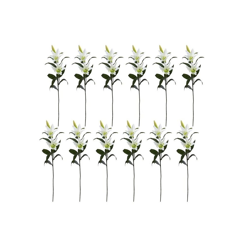 Slickblue Elegant Lily Artificial Flower for Classic Decor (Set of 12)