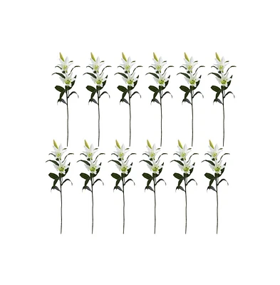 Slickblue Elegant Lily Artificial Flower for Classic Decor (Set of 12)