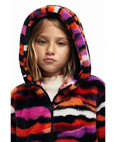 Desigual Girls Girls's Multicolored animal print faux fur jacket