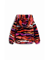 Desigual Girls Girls's Multicolored animal print faux fur jacket