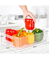 Zulay Kitchen 4 Pack Clear Refrigerator Organizer Bins