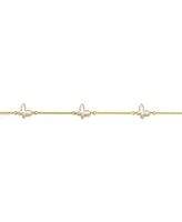 GiGiGirl Kids 14k Gold Plated Mother of Pearl Triple Charm Butterfly Bracelet